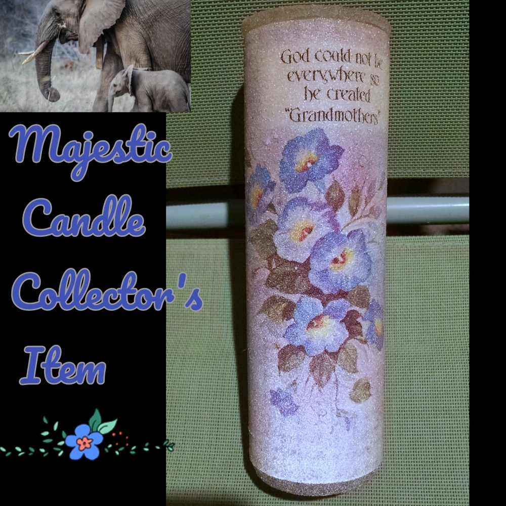 New GRANDMOTHERS Tall Boy Candle Country Home Floral Decor Cottagecore Majestic